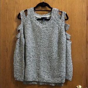 Aqua Marled Sweater Cutout Detail XS